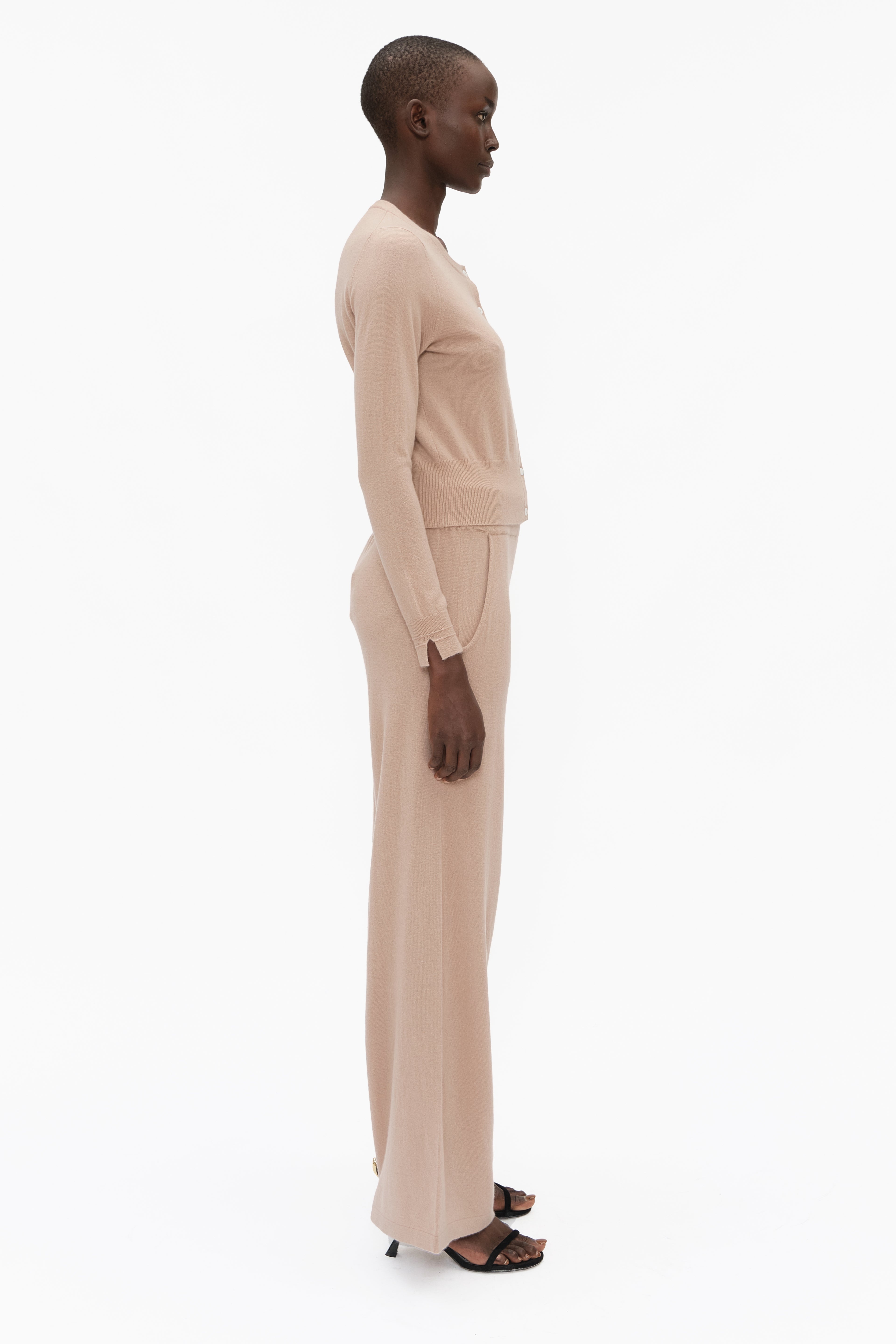 Bomore cashmere Trousers - Rose Stone – side view