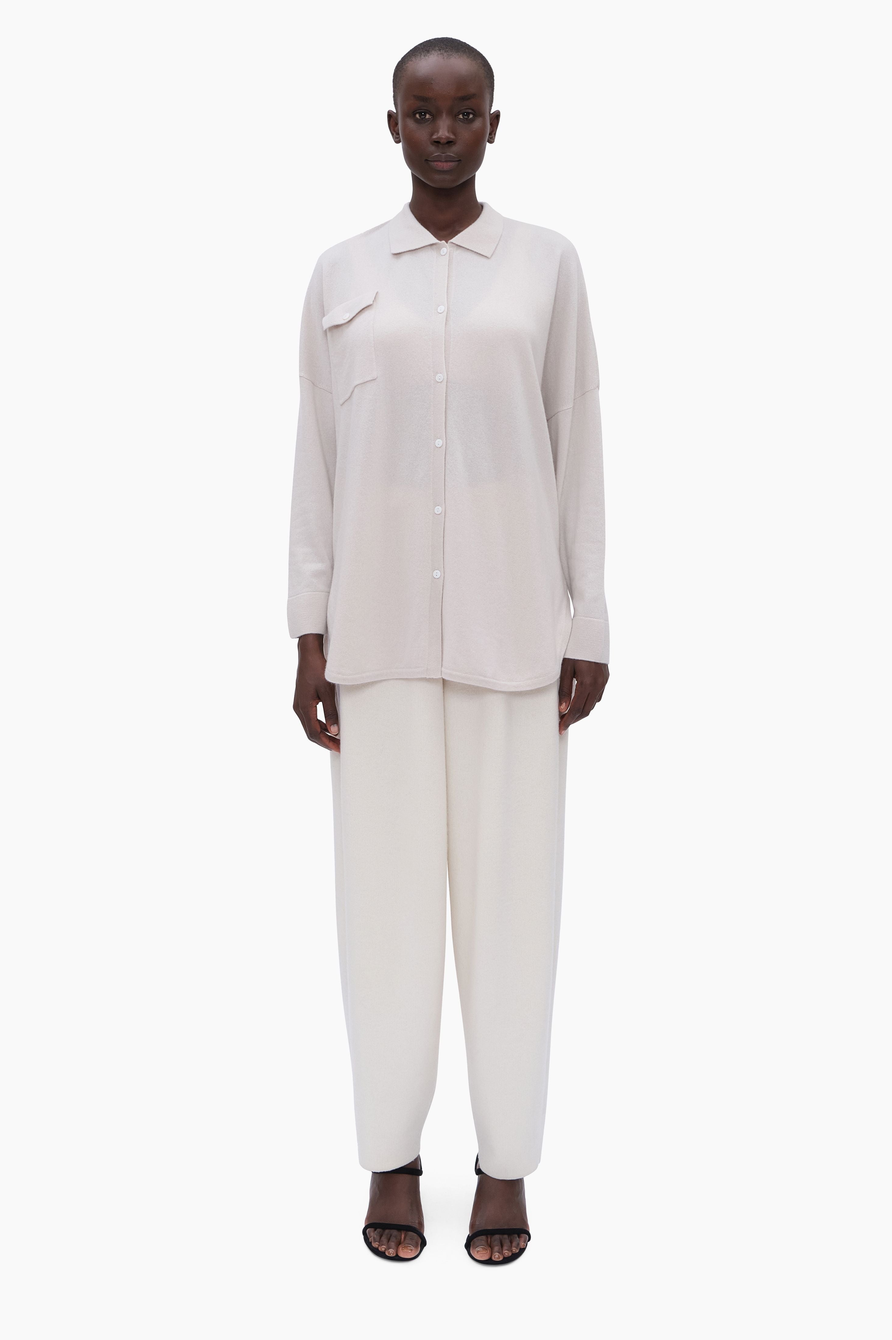 Bonnie cashmere Shirt - Dove – front view