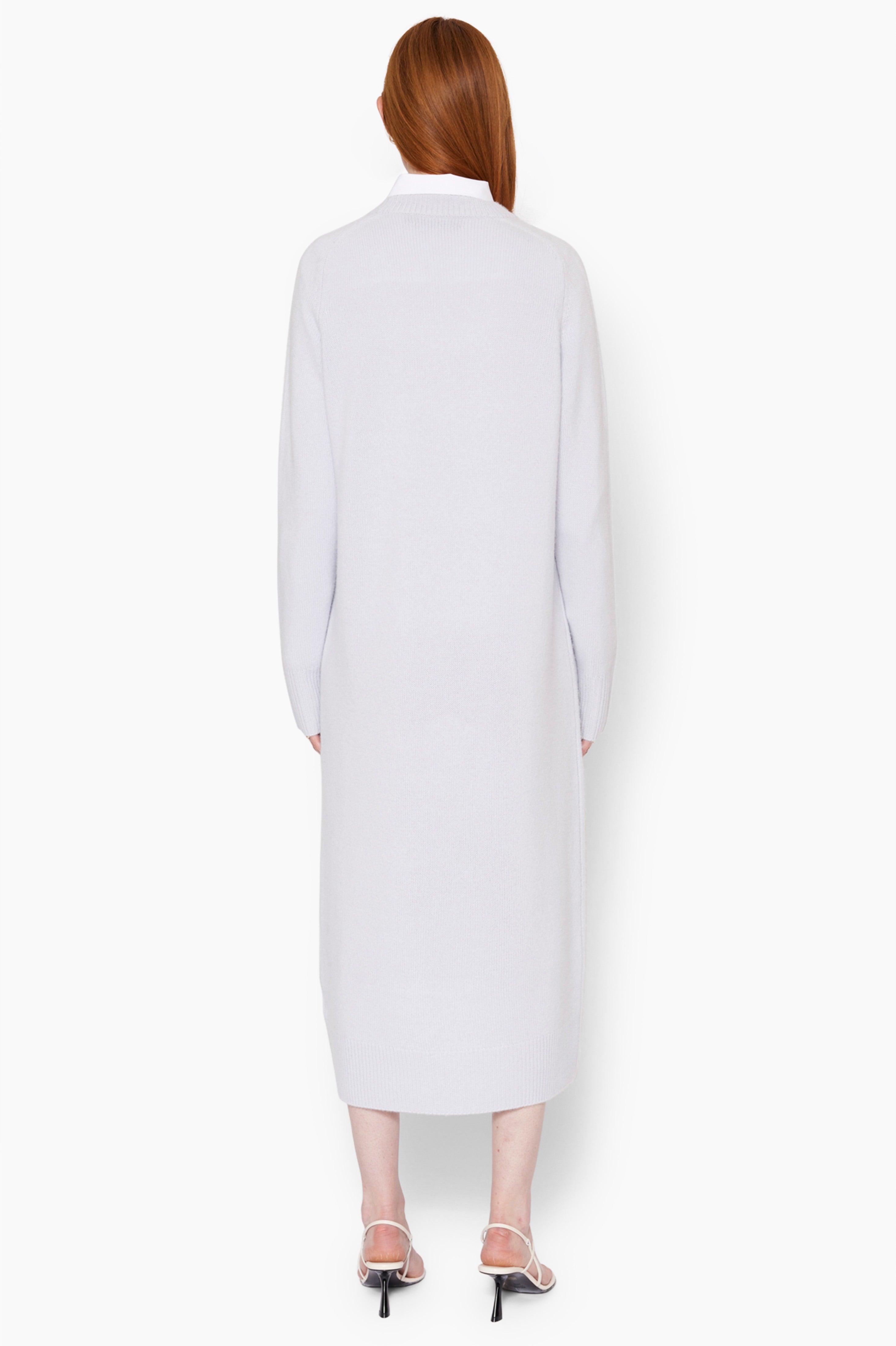 Broadway cashmere Dress - Misty Blue – back view