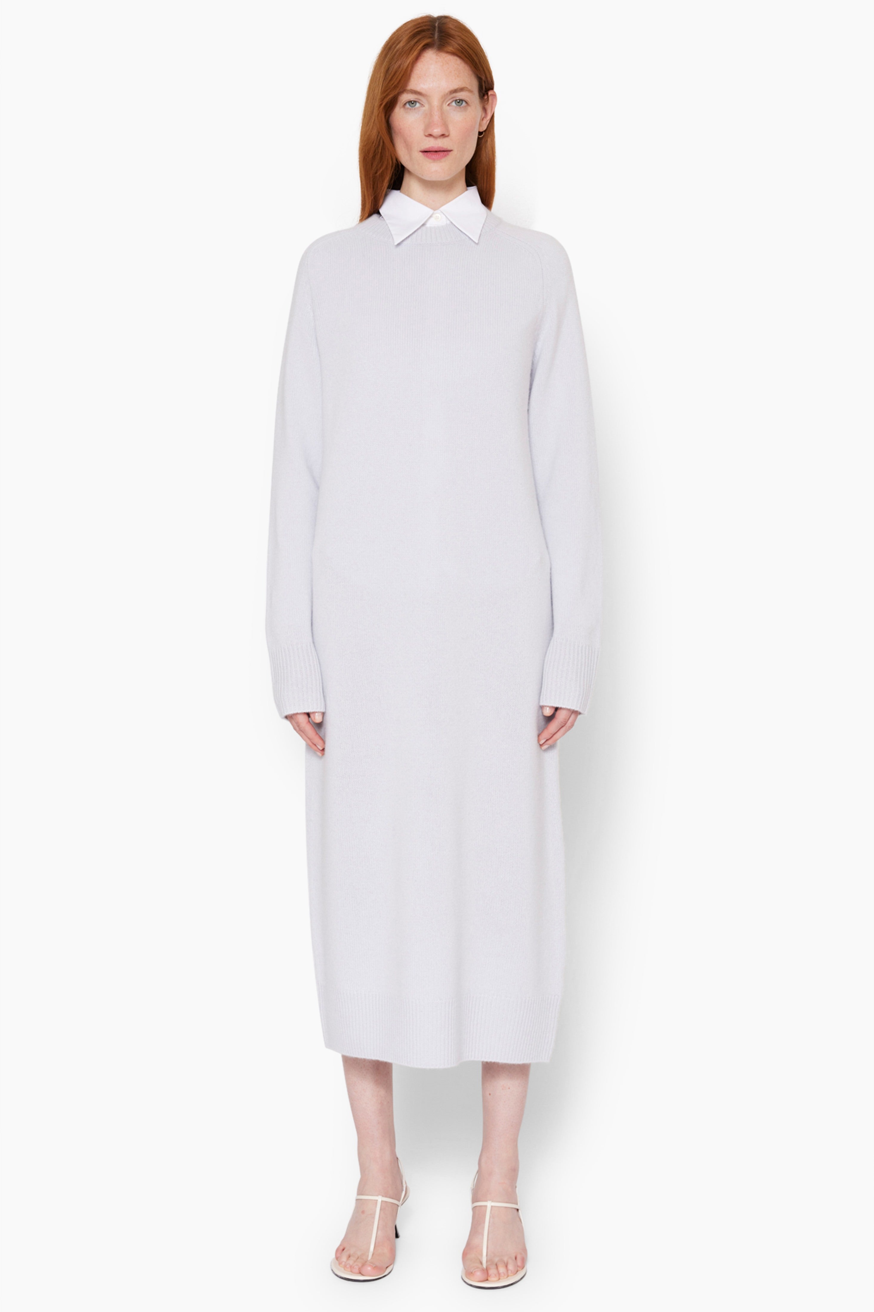 Broadway cashmere Dress - Misty Blue – front view