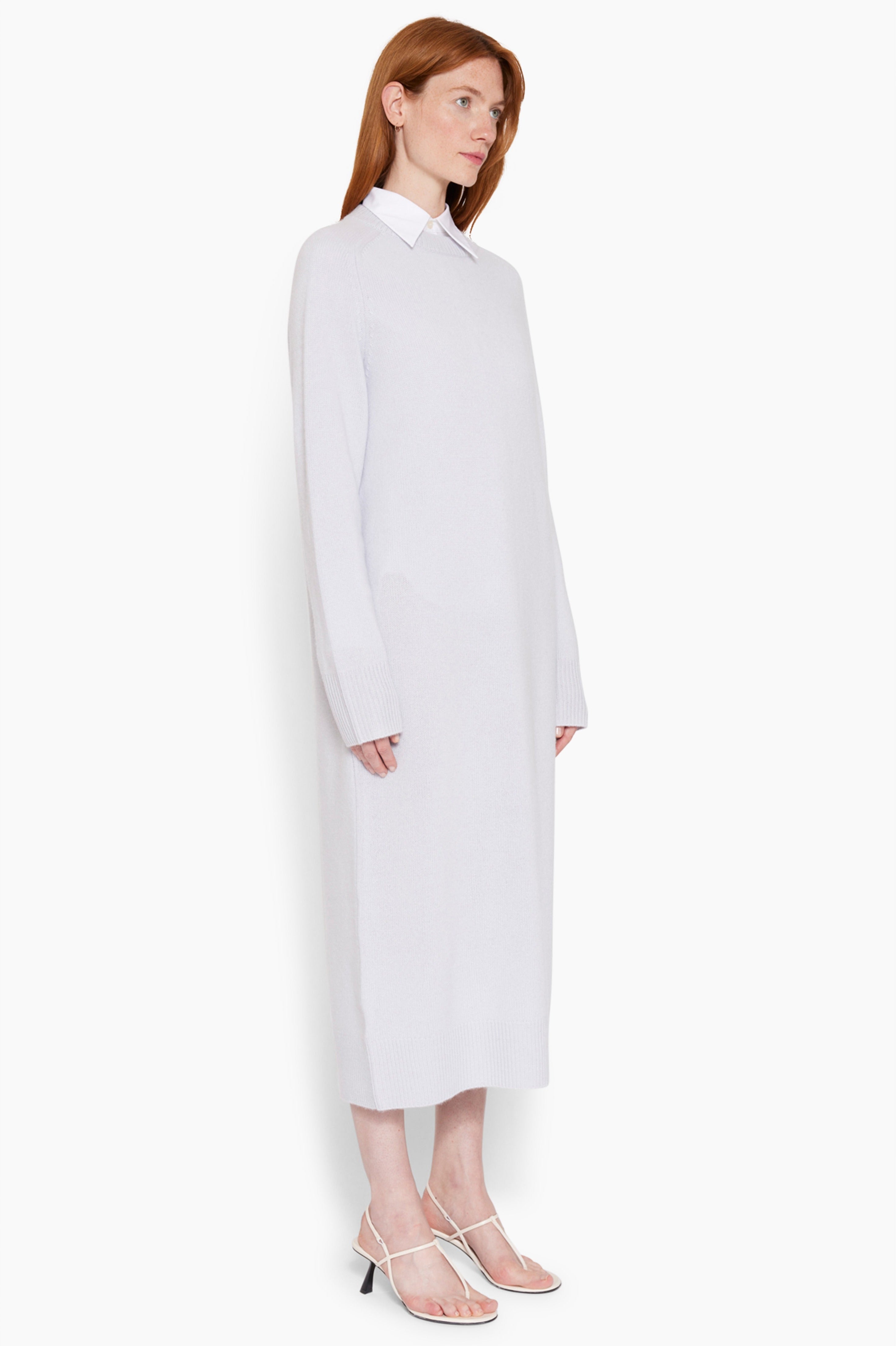 Broadway cashmere Dress - Misty Blue – side view