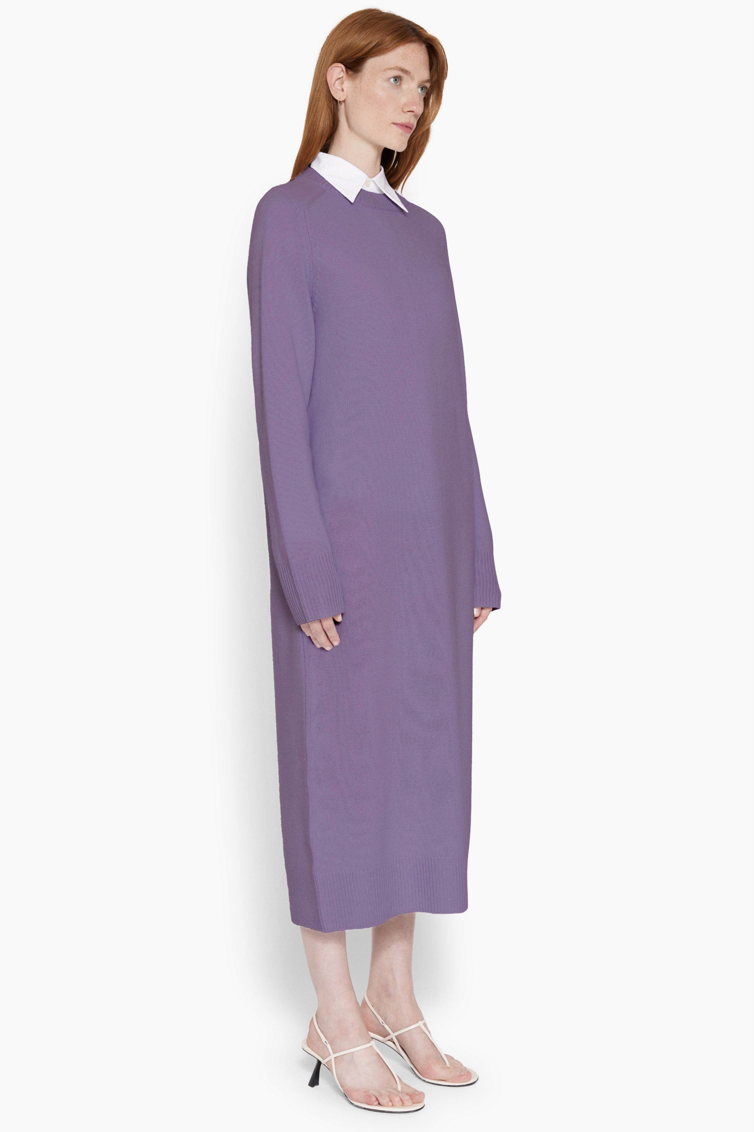 Broadway cashmere Dress - Purple Moon – side view