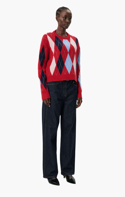 Chapman Sweater - Red Wine Argyle