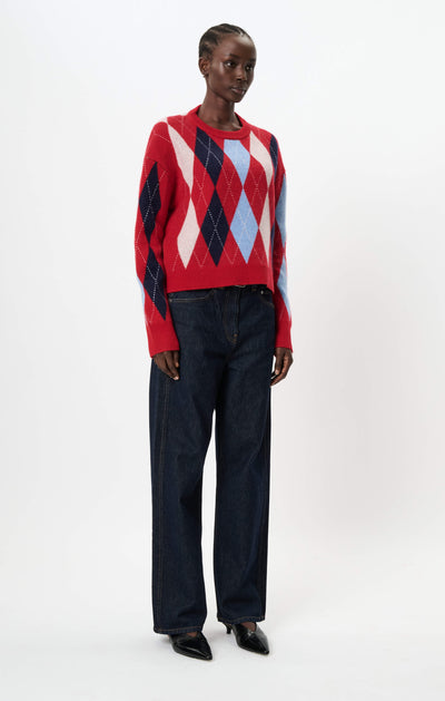 Chapman Sweater - Red Wine Argyle