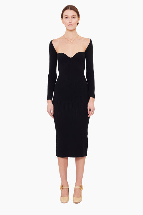 Coco Dress With Scarf - Black