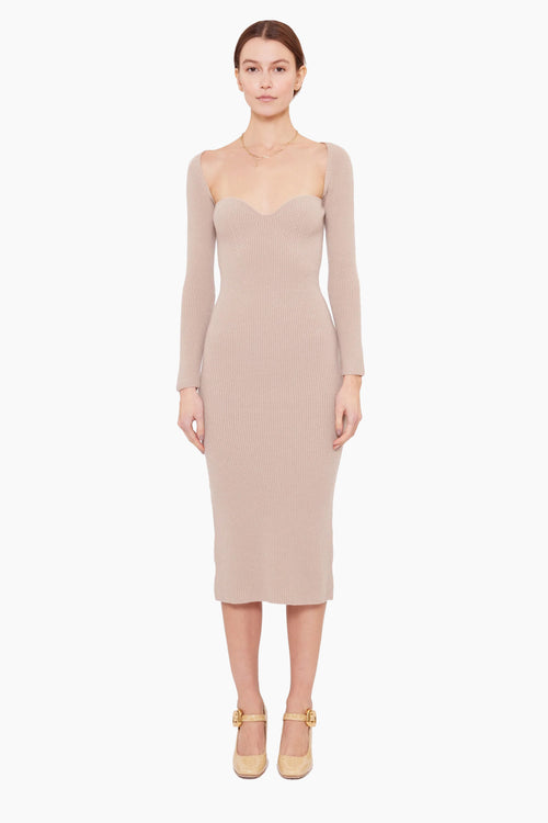 Coco Dress With Scarf - Fawn