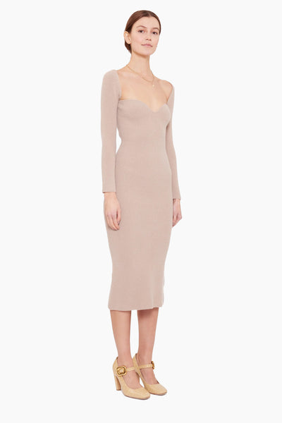 Coco Dress With Scarf - Fawn