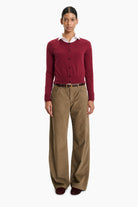 Bea cashmere Cardigan - Maroon – front view