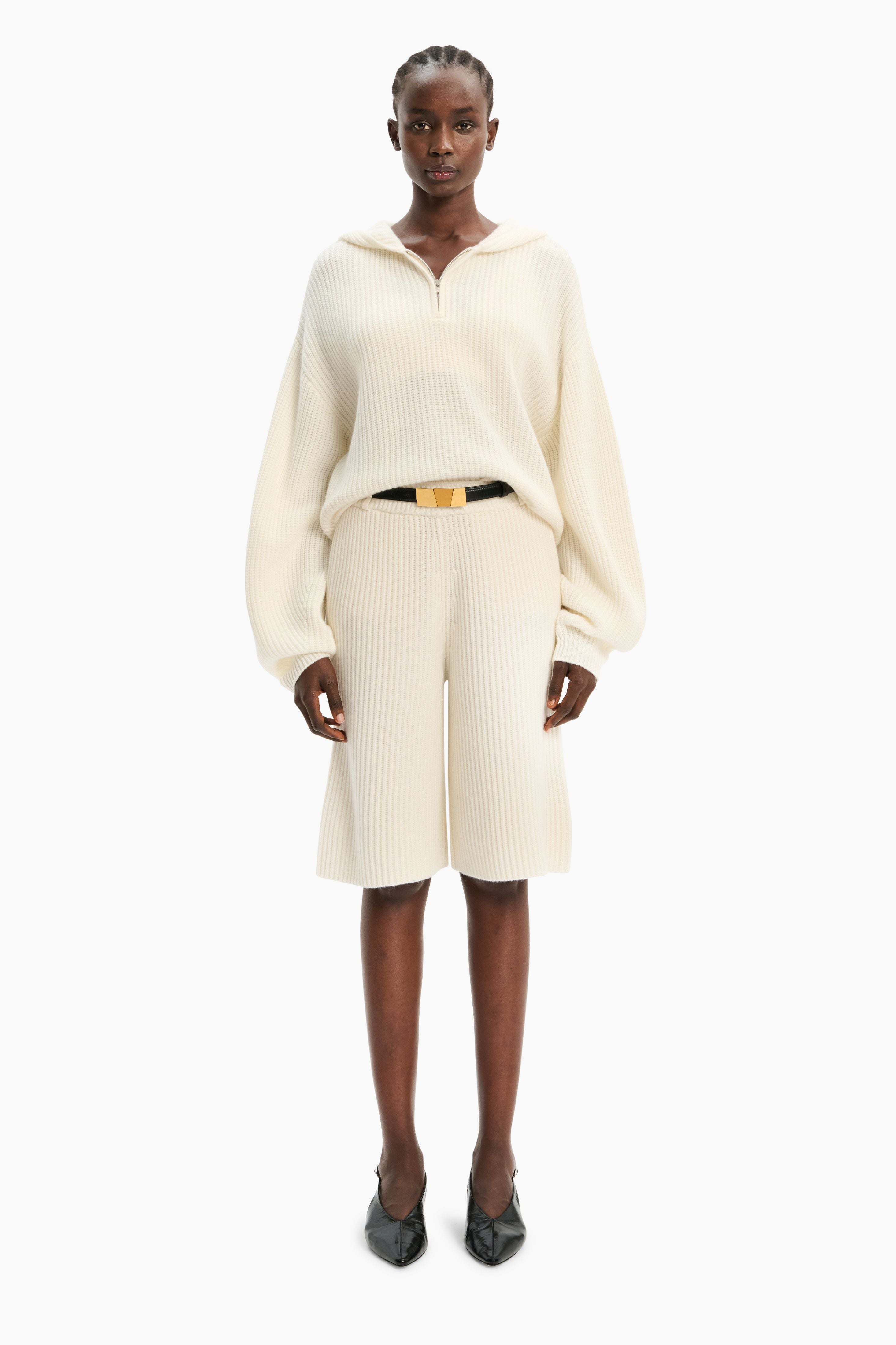 Cambell cashmere Sweater - Ivory – front view