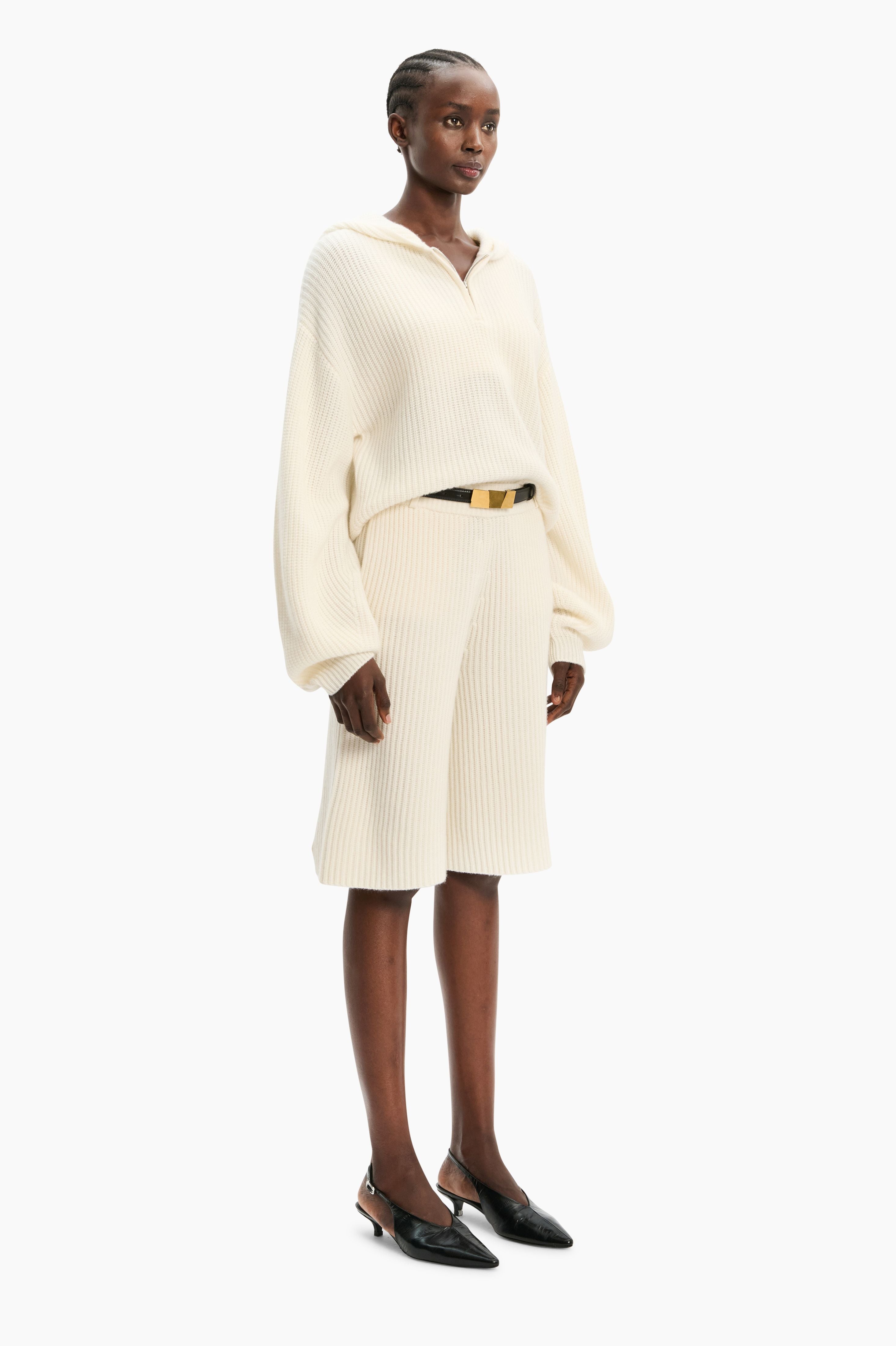 Cambell cashmere Sweater - Ivory – side view