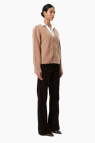 Janelle cashmere Cardigan - Chinchilla – side view
