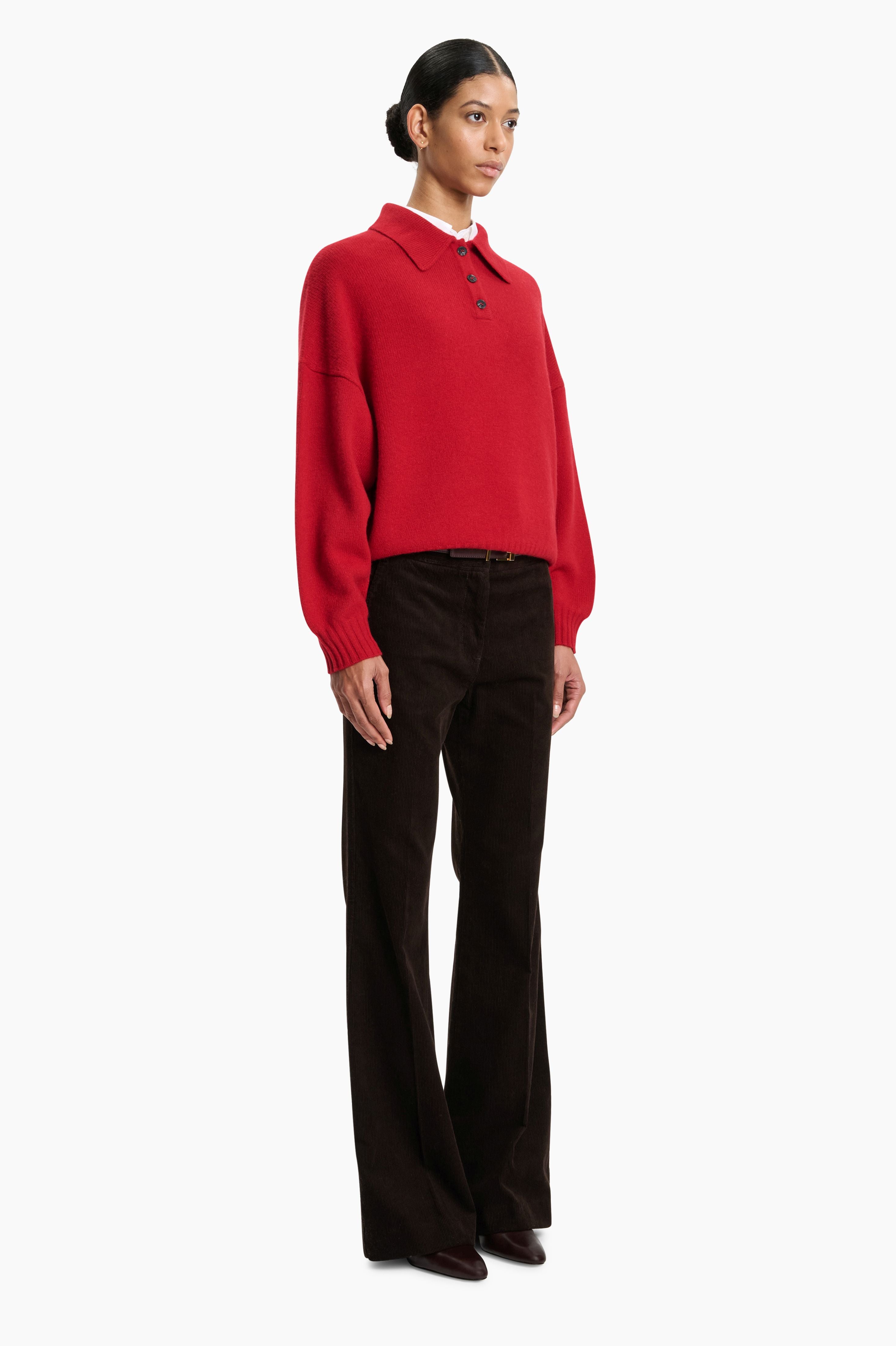 King’s Road cashmere Sweater - Ruby Red – side view