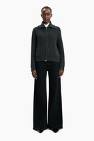 Irina cashmere Cardigan - Dark Charcoal – front view