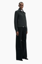 Irina cashmere Cardigan - Dark Charcoal – side view