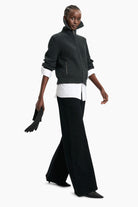 Irina cashmere Cardigan - Dark Charcoal – styling shot