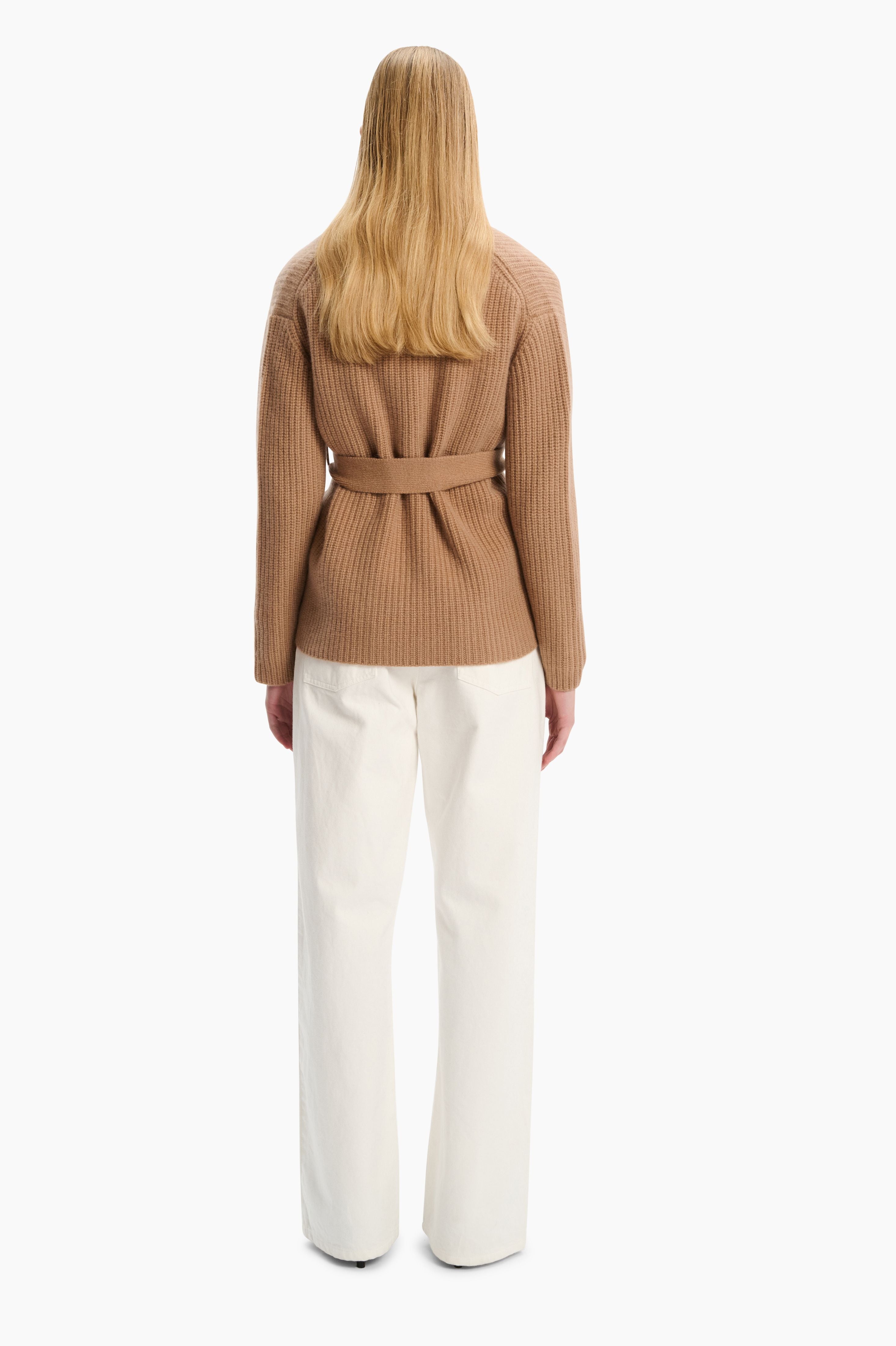 Sasha cashmere Cardigan - Chinchilla – back view