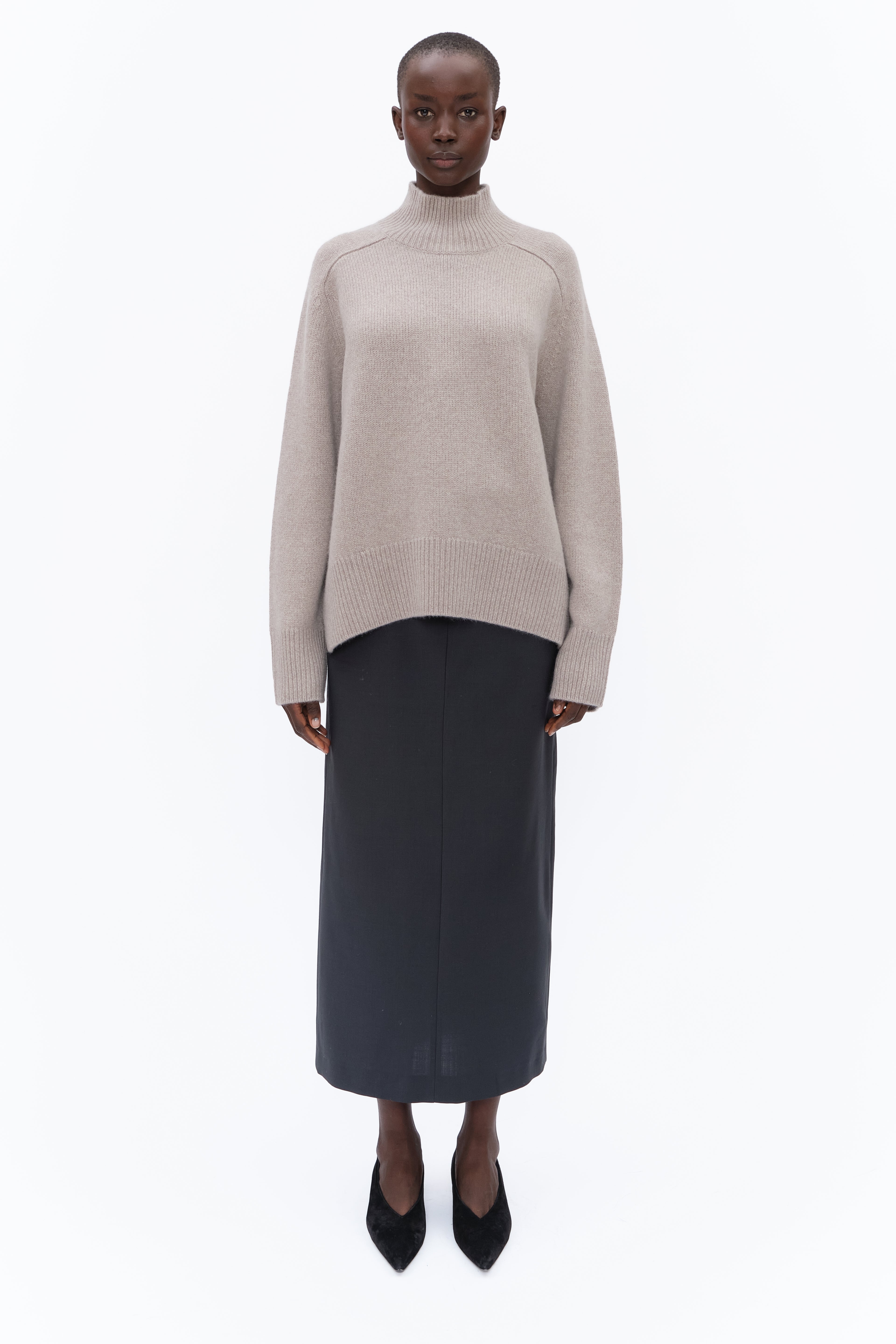 Edith Grove cashmere Sweater - Storm Quartz – front view