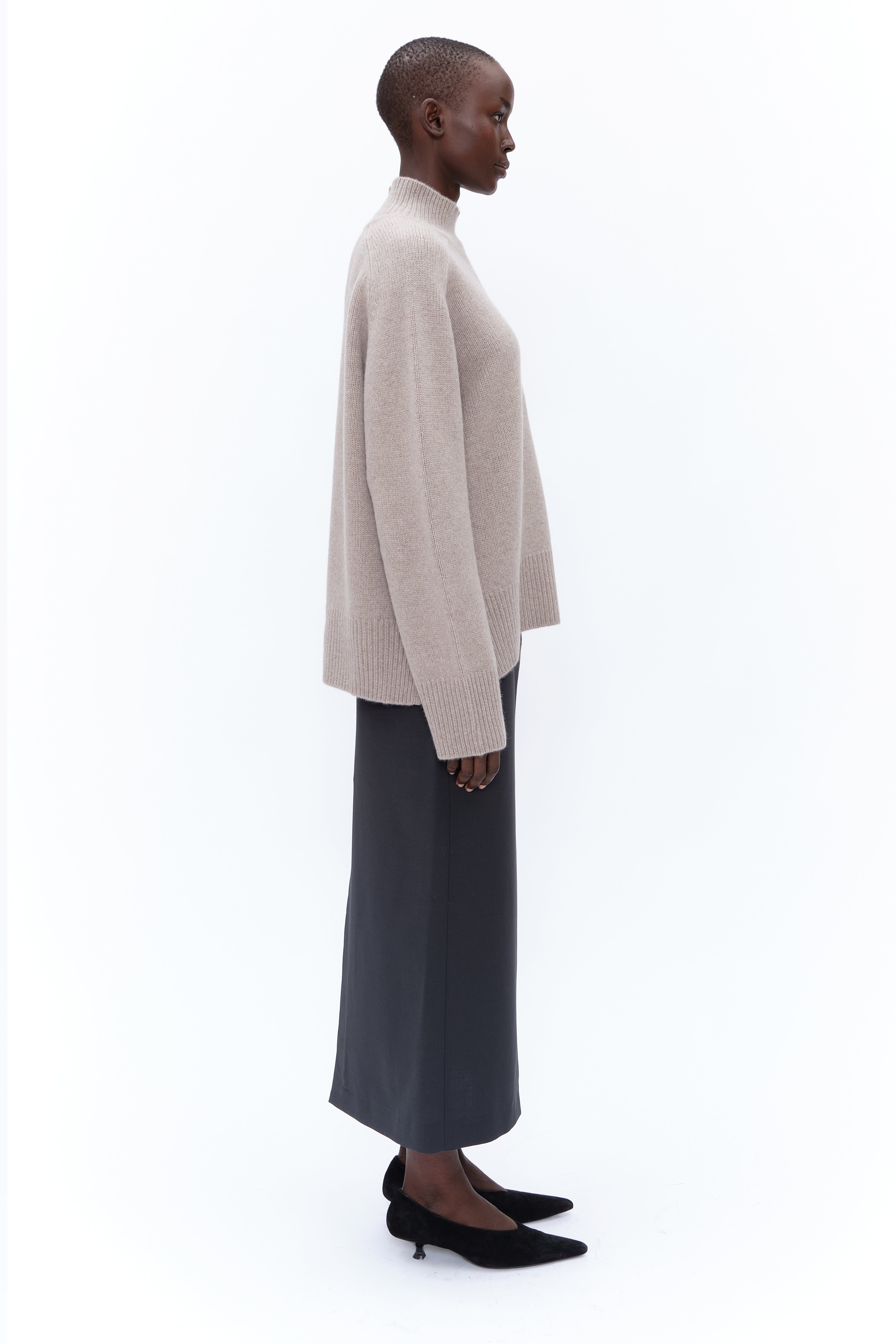 Edith Grove cashmere Sweater - Storm Quartz – side view