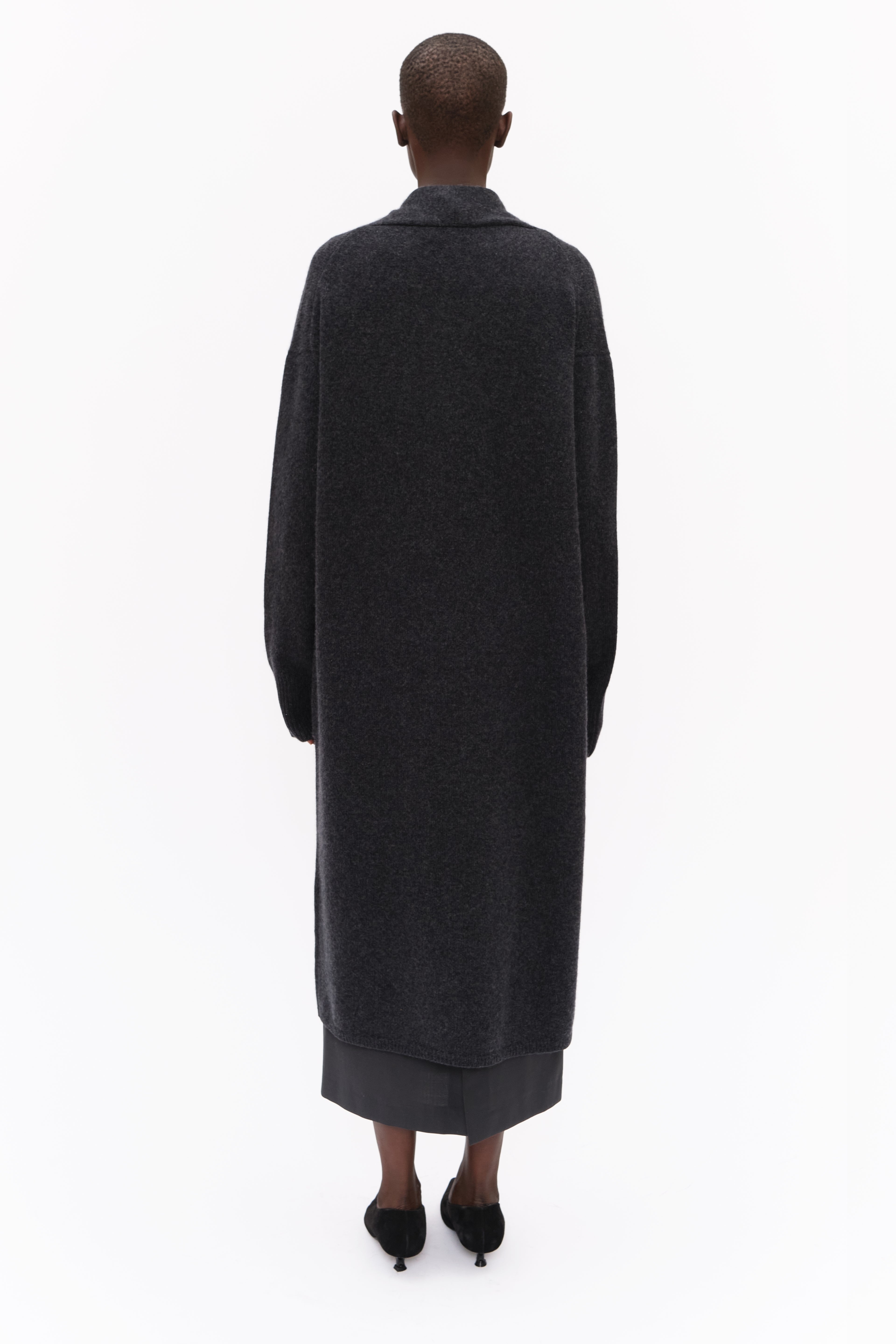 Franklin Row cashmere Cardigan - Charcoal – back view