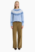 Jackson cashmere Sweater - Sky Melange & Denim – front view