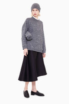 Lapland cashmere Scarf - Charcoal with Silver Sequins – styling shot