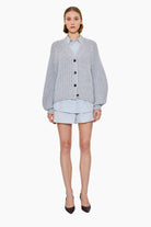 Rotterdam cashmere Cardigan - Husky Grey – front view