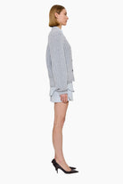 Rotterdam cashmere Cardigan - Husky Grey – side view