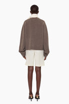 Janelle cashmere Cardigan - Mushroom – back view