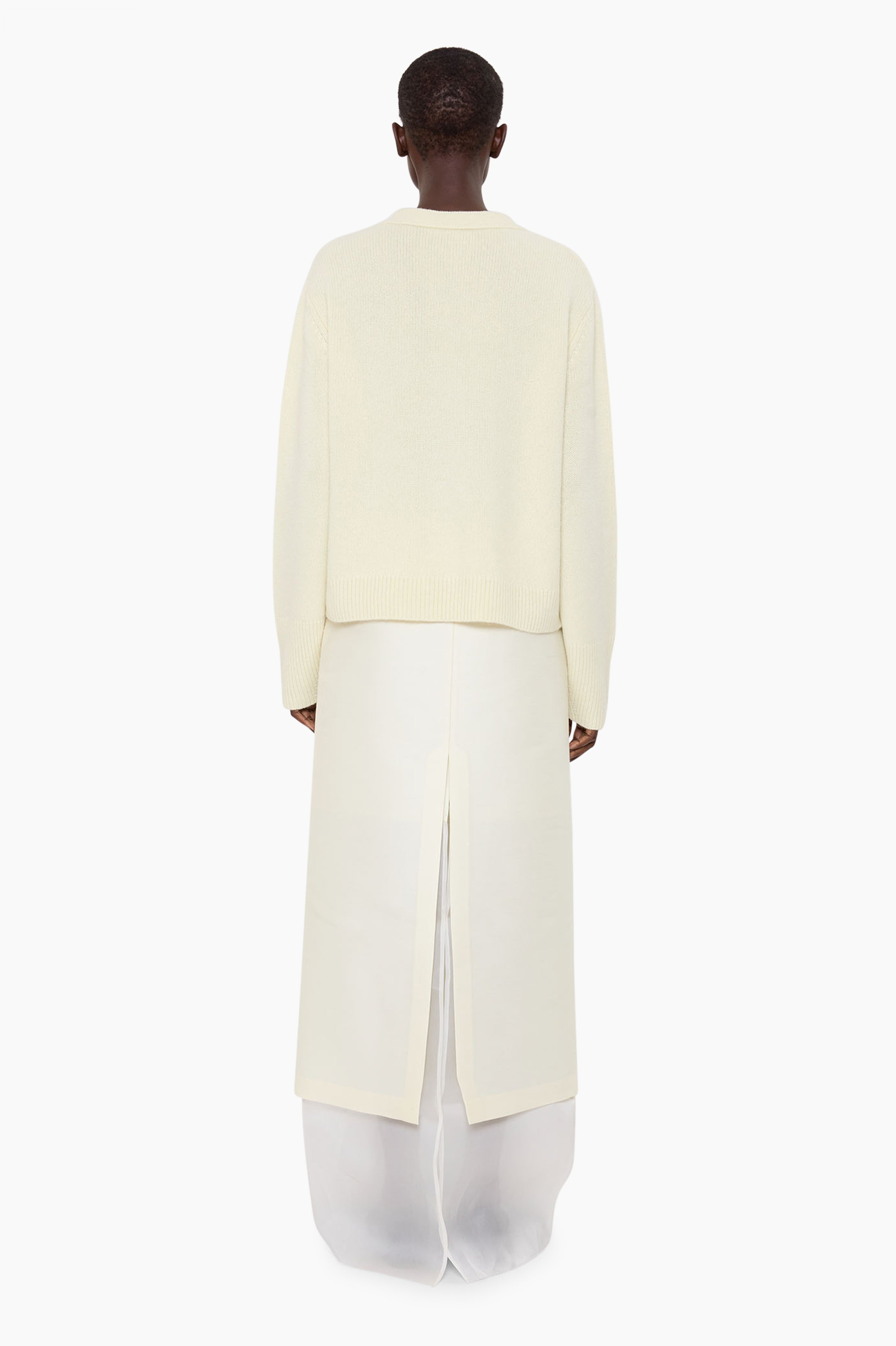 Janelle cashmere Cardigan - Pale Lime – back view