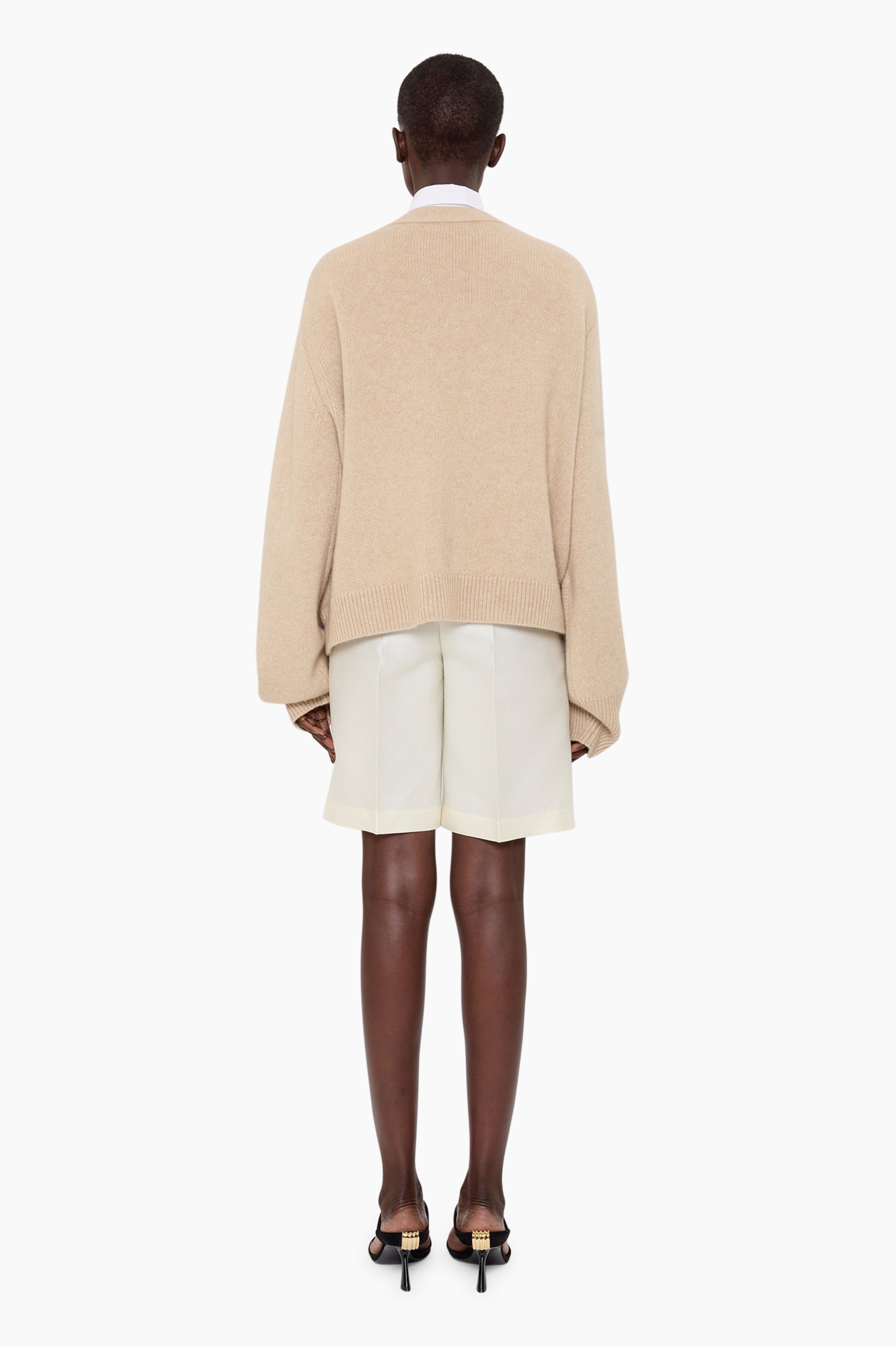 Janelle cashmere Cardigan - Spelt – back view
