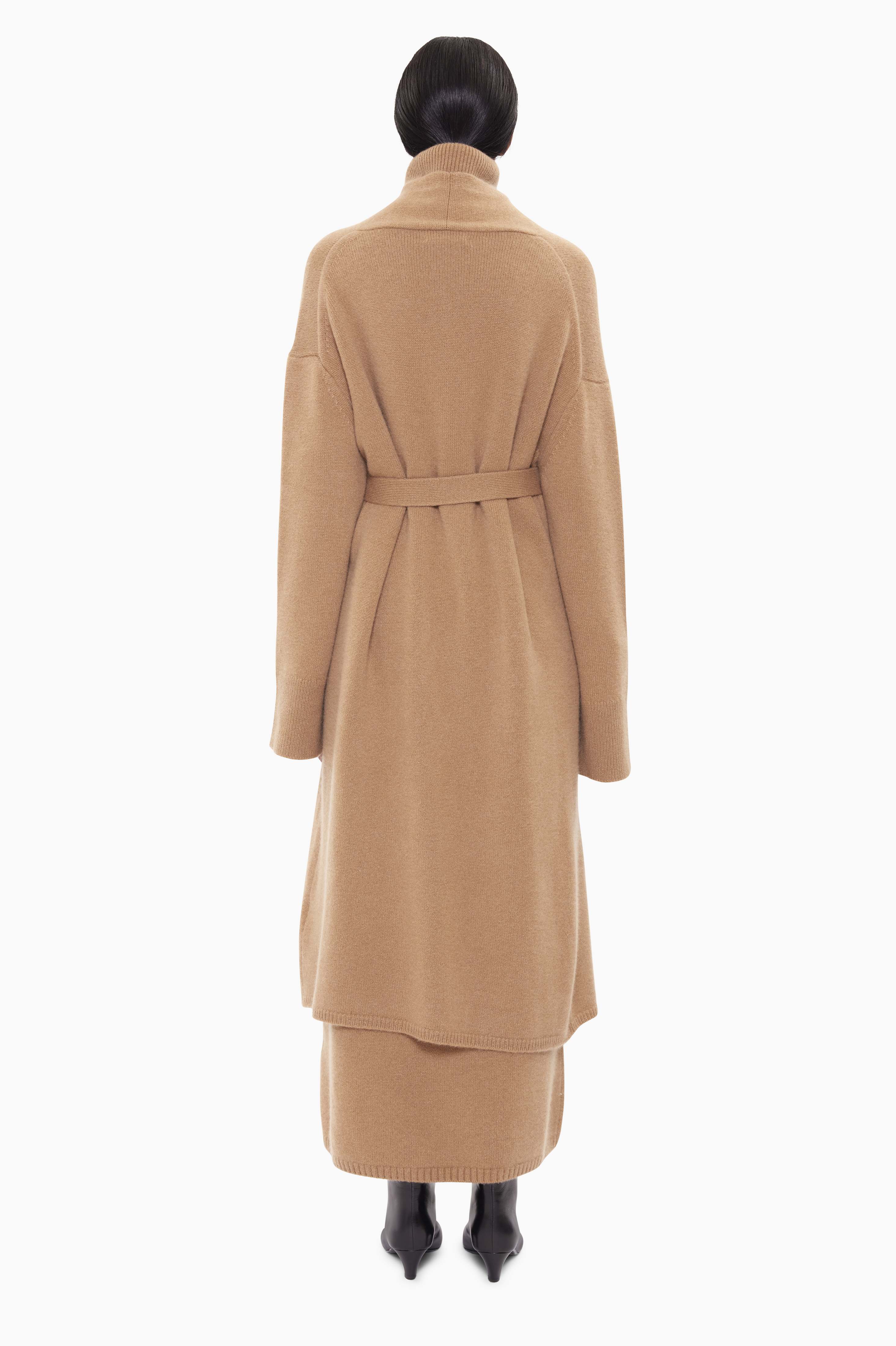 Hope cashmere Cardigan - Dark Camel – back view