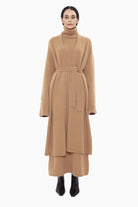Hope cashmere Cardigan - Dark Camel – front view