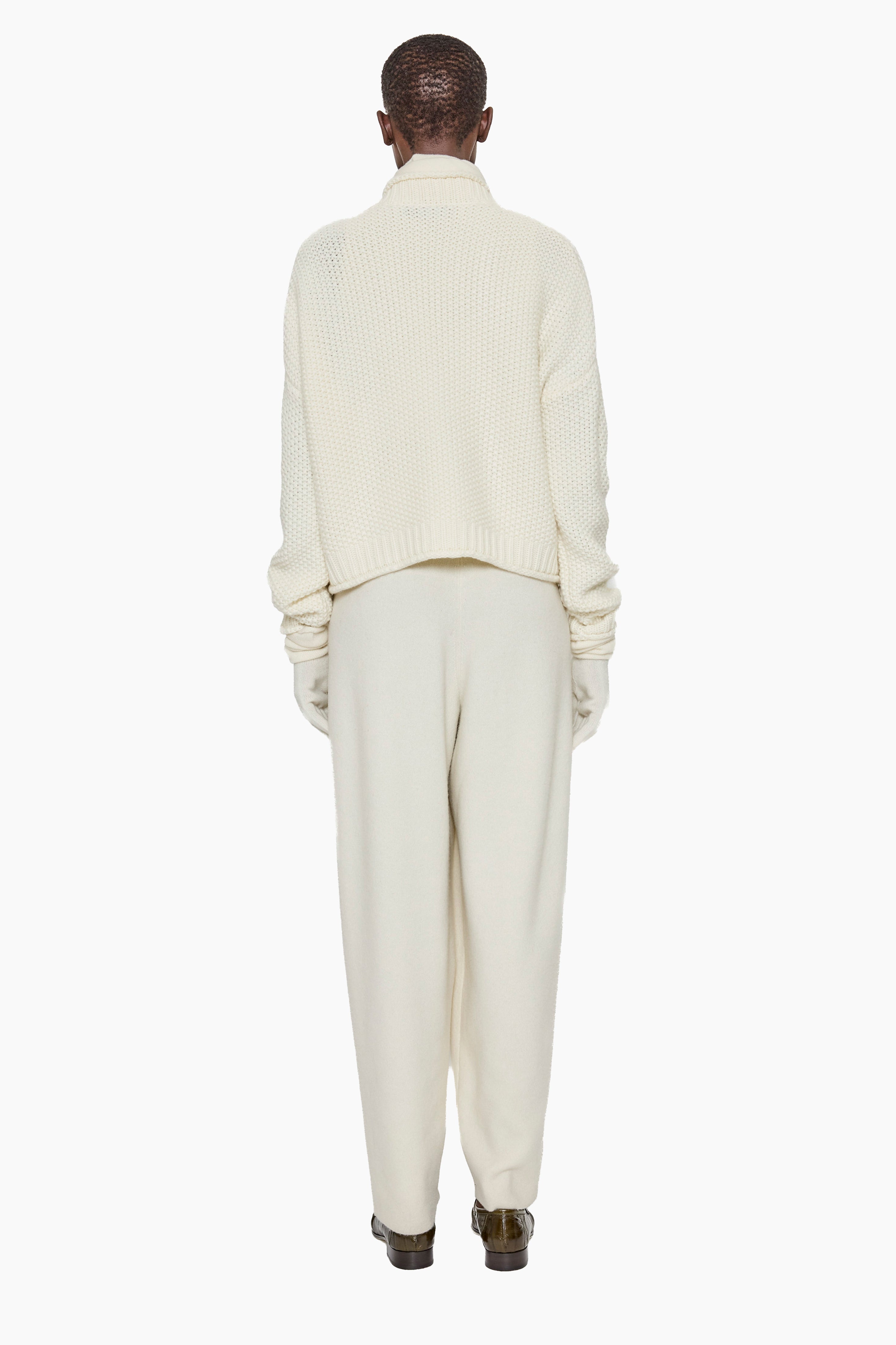 New Blakely cashmere Cardigan - Ivory – back view