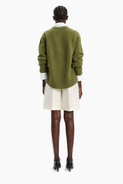 Belgravia cashmere Cardigan - Serpentine Green – back view