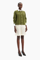 Belgravia cashmere Cardigan - Serpentine Green – side view