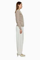 Nappa cashmere Cardigan - Ash Taupe – side view