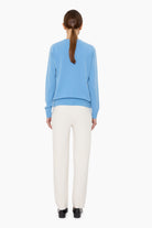 Nappa cashmere Cardigan - Glacial Blue – back view