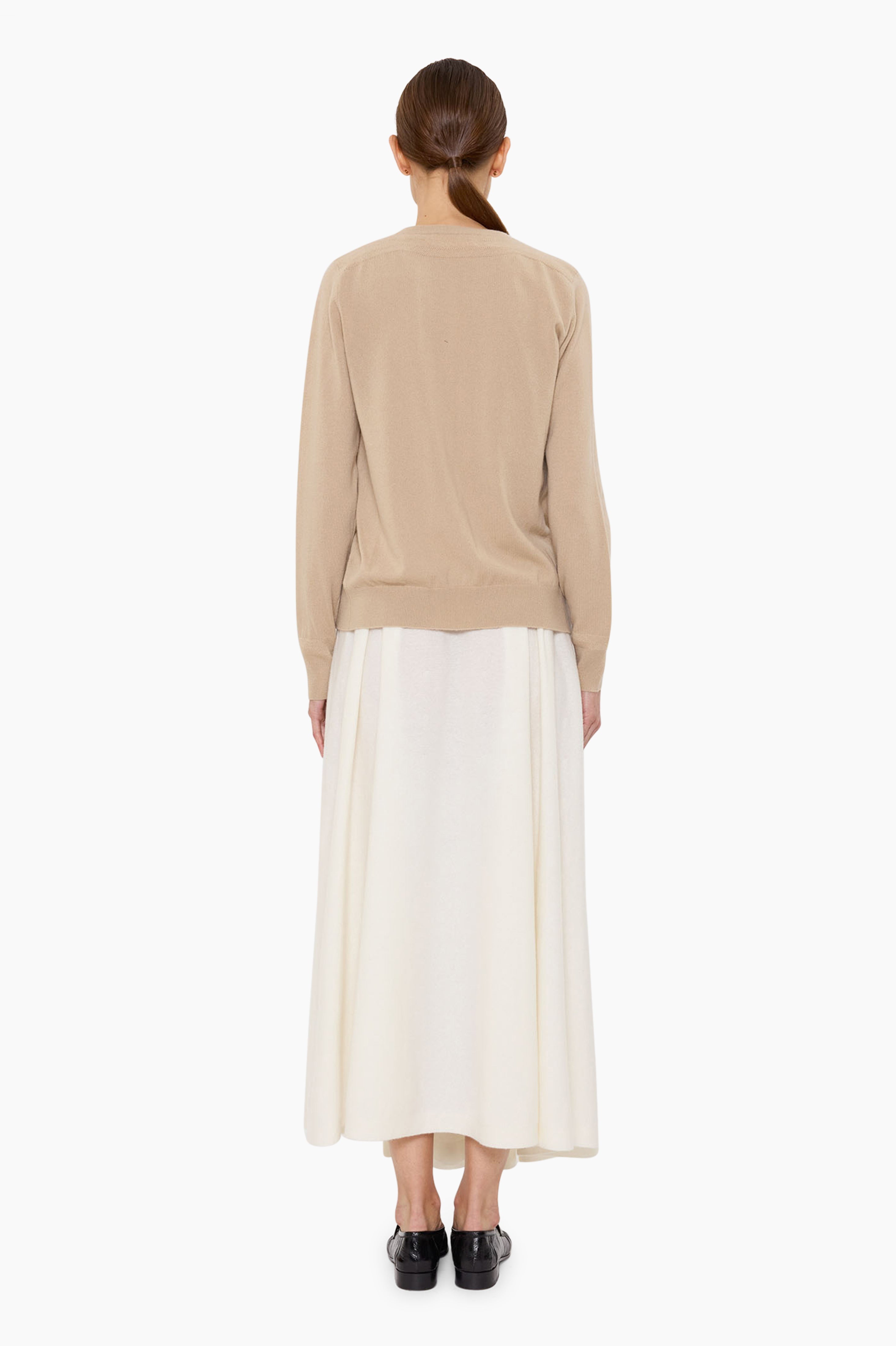 Nappa cashmere Cardigan - Spelt – back view
