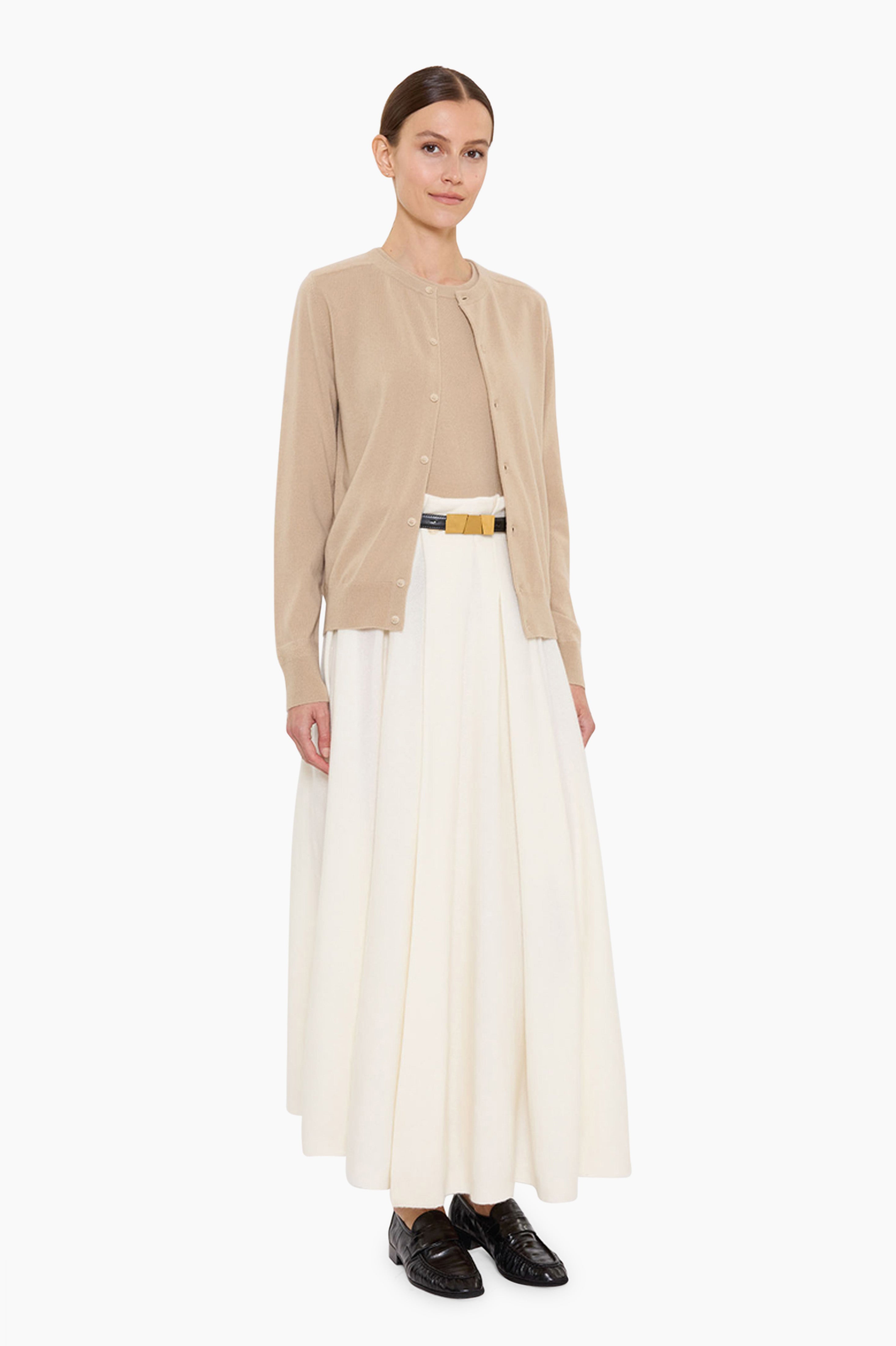 Nappa cashmere Cardigan - Spelt – side view