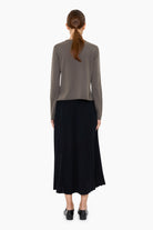 Matilda cashmere Cardigan - Evergreen Fog – back view