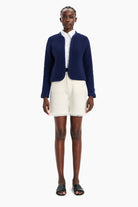 The Tate cashmere Jacket - Falkner Blue – front view
