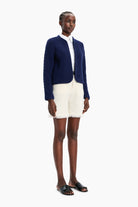 The Tate cashmere Jacket - Falkner Blue – side view
