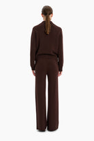 Temple Row cashmere Cardigan - Dark Chocolate – back view