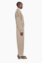New Jace cashmere Sweater - Dark Olive/Ash Taupe – side view
