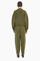 New Jace cashmere Sweater - Dark Olive/Ash Taupe – back view