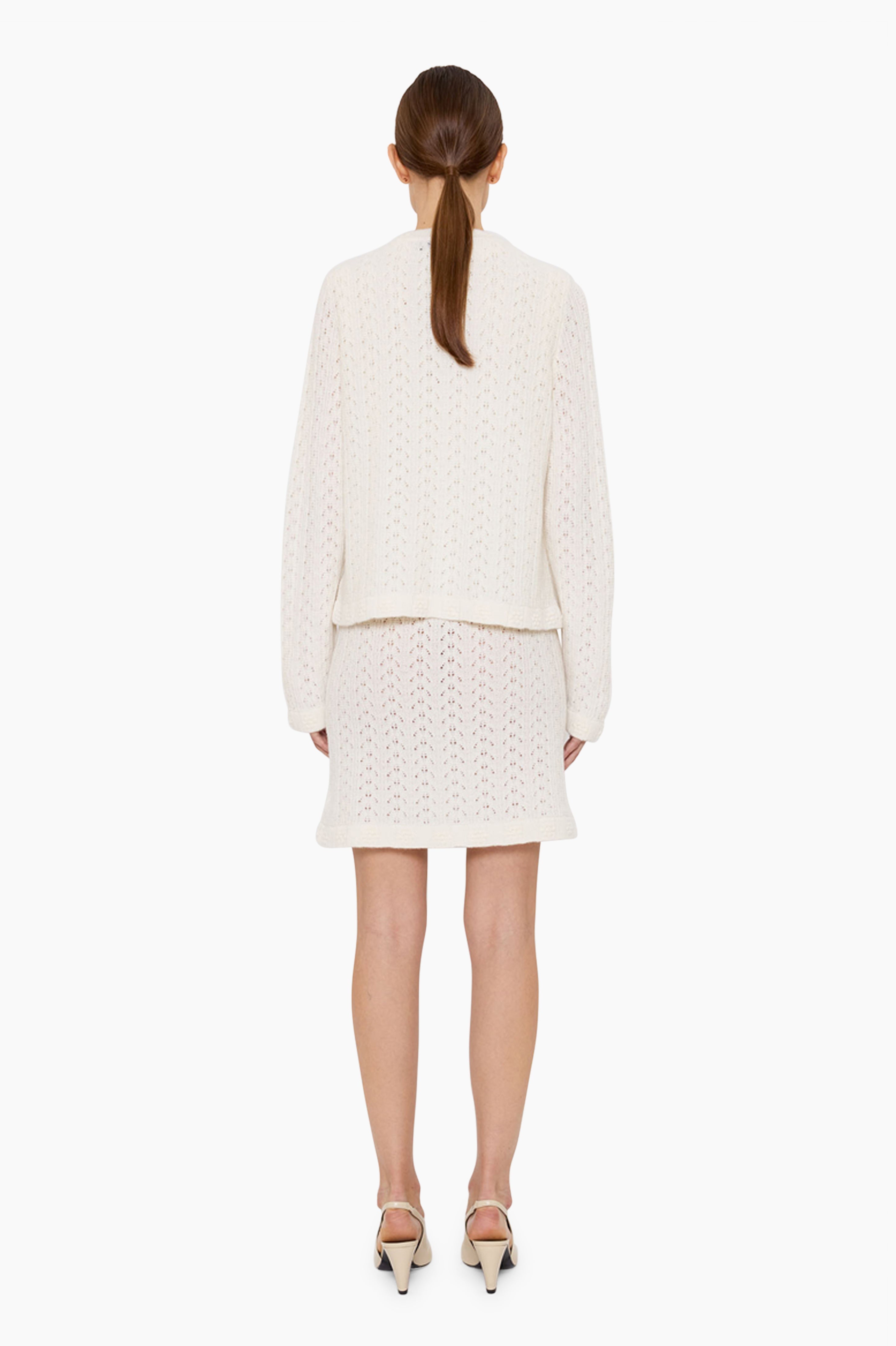 Hannah cashmere Cardigan - Ivory – back view