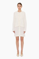 Hannah cashmere Cardigan - Ivory – front view