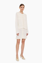 Hannah cashmere Cardigan - Ivory – side view