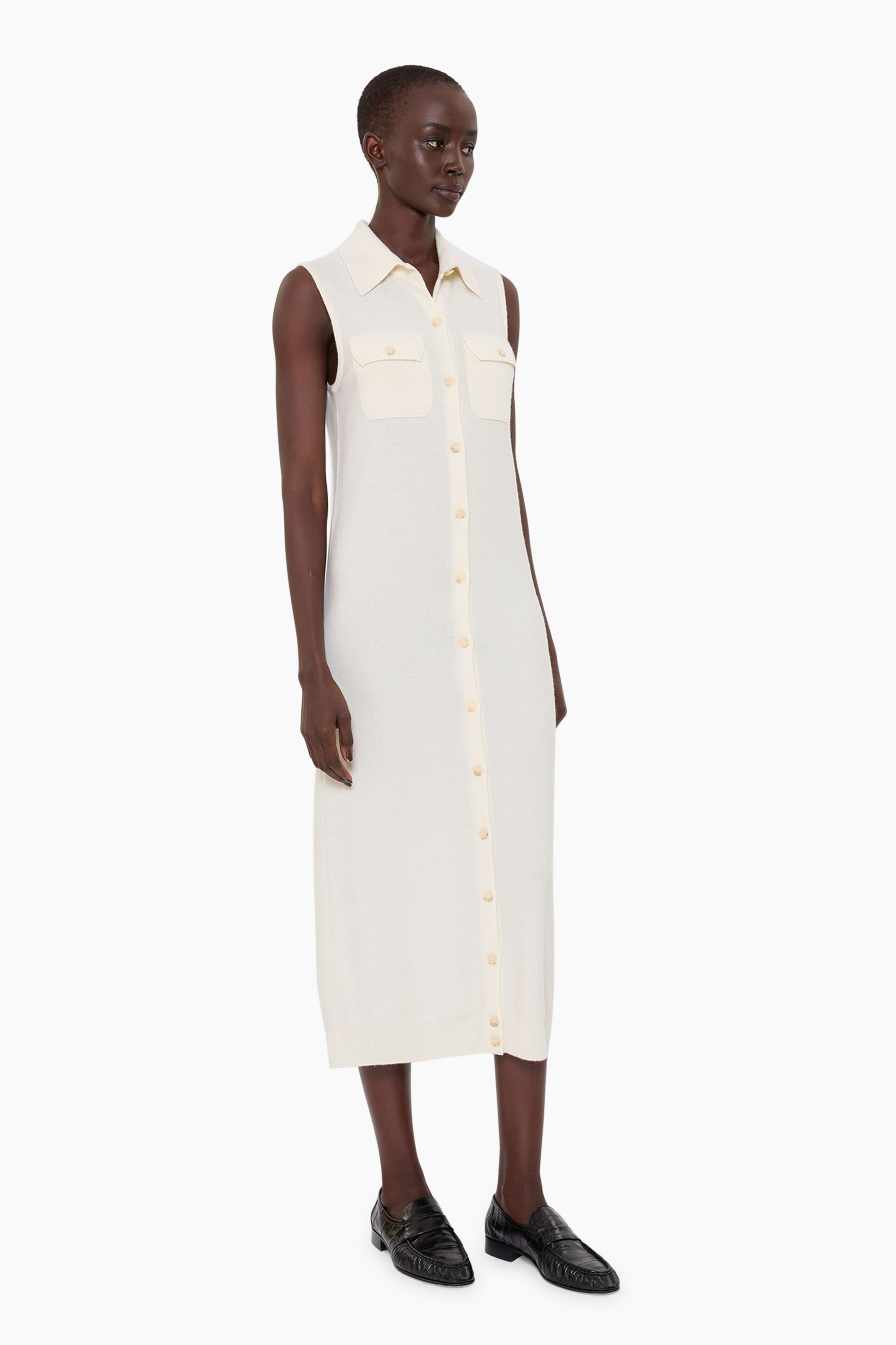 Oakley cashmere Dress - Ivory – side view