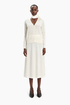 Avalon cashmere Cardigan - Ivory – front view